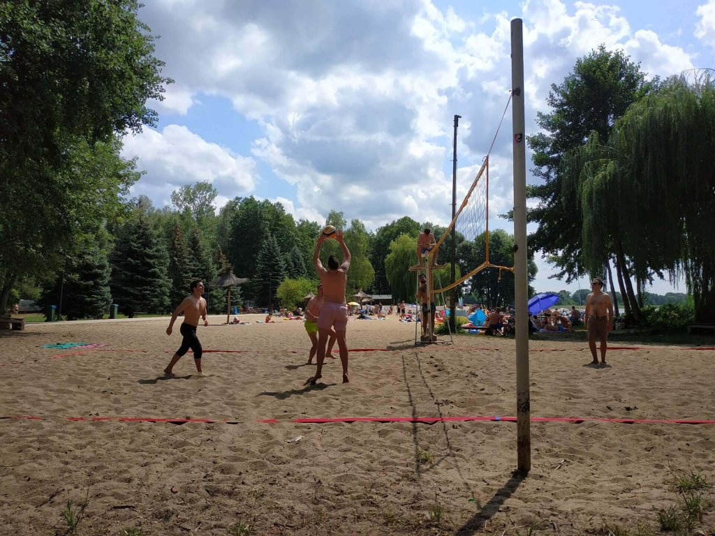 Studio Software Team playing volleyball